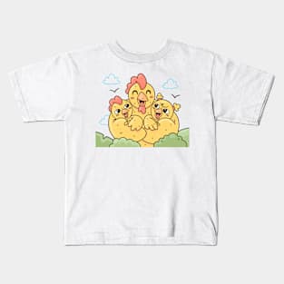 Chicken Family Love Kids T-Shirt